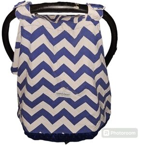 Carseat Canopy Cover Jagger Chrevon Minky Dot Velvet Texture Buttons Velcrow